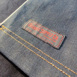 Denim Apron (light brown leather pocket)