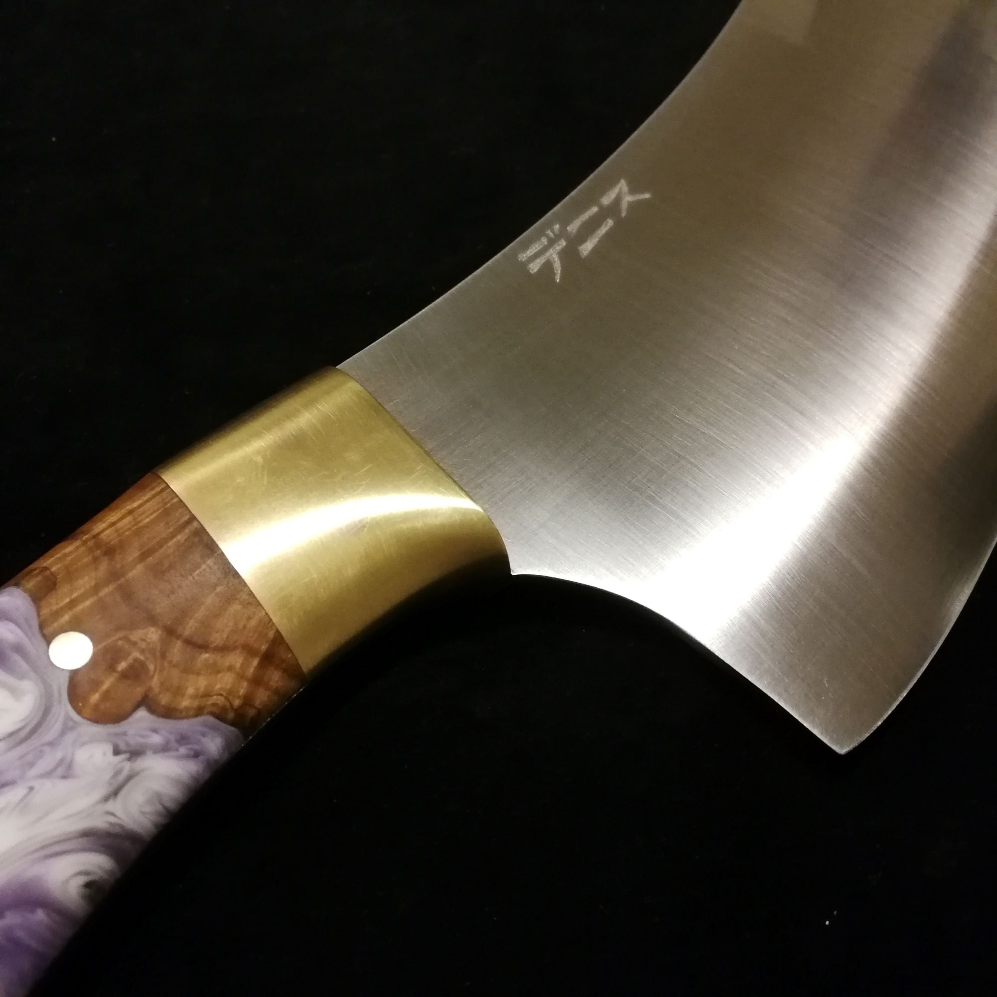 Cleaver with burl/resin handle