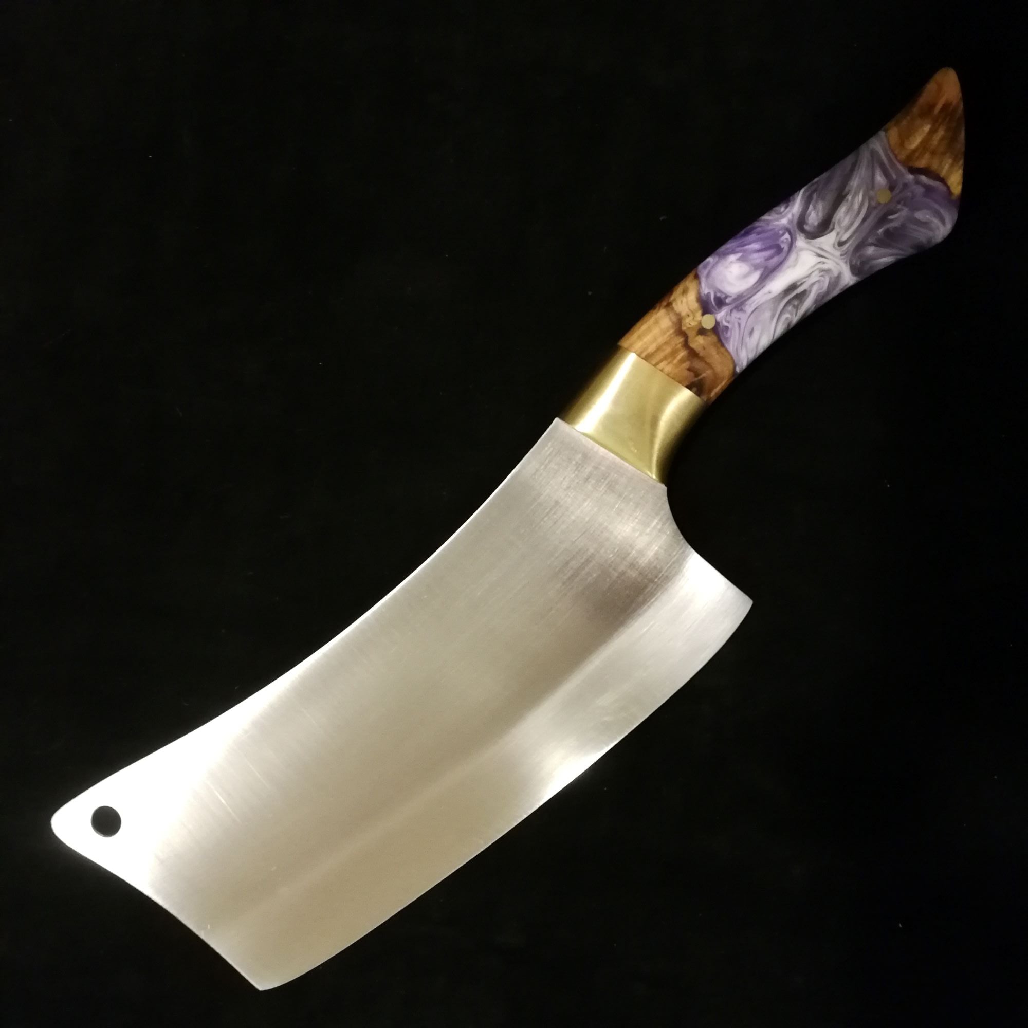 Cleaver with burl/resin handle