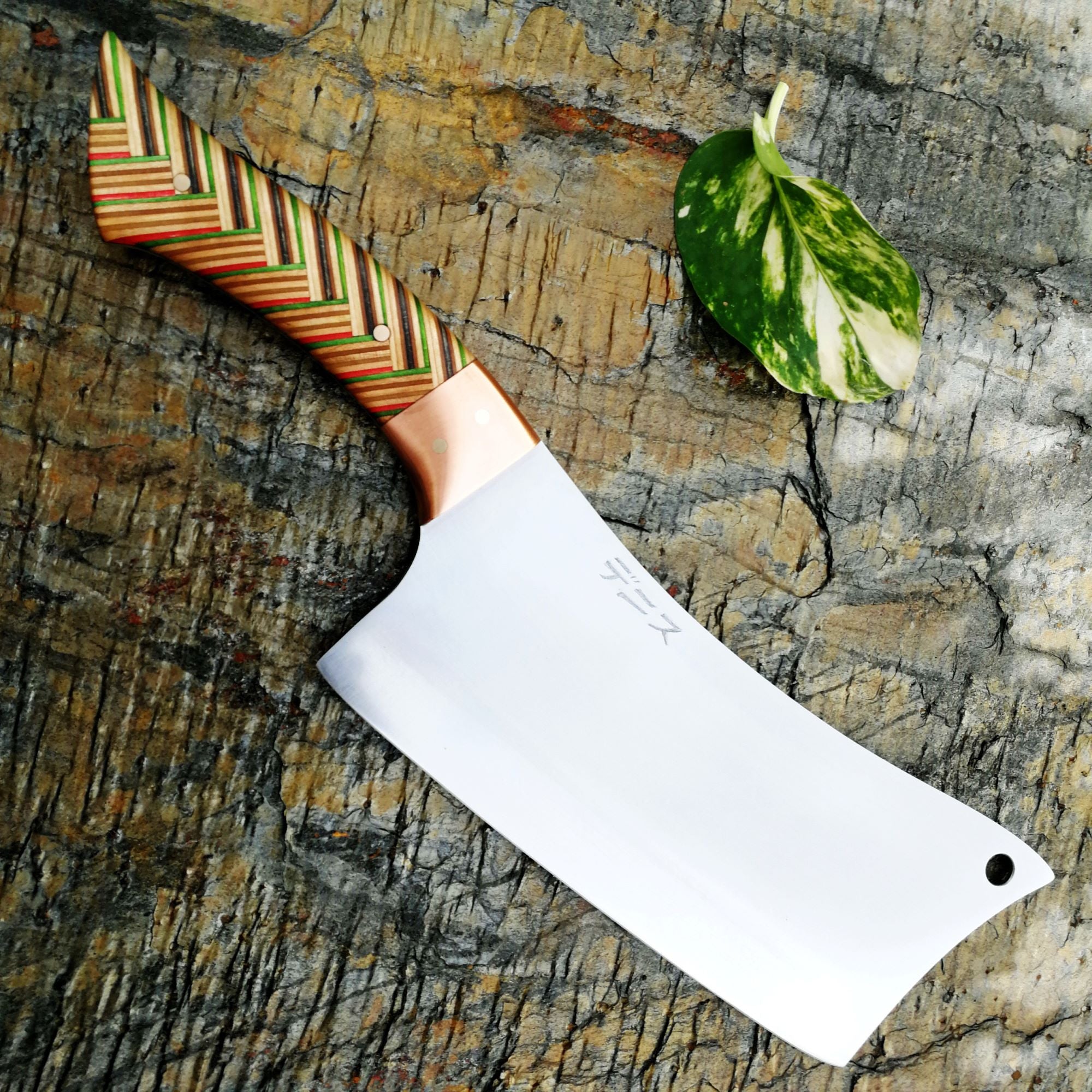 Cleaver with reclaimed skateboard handle