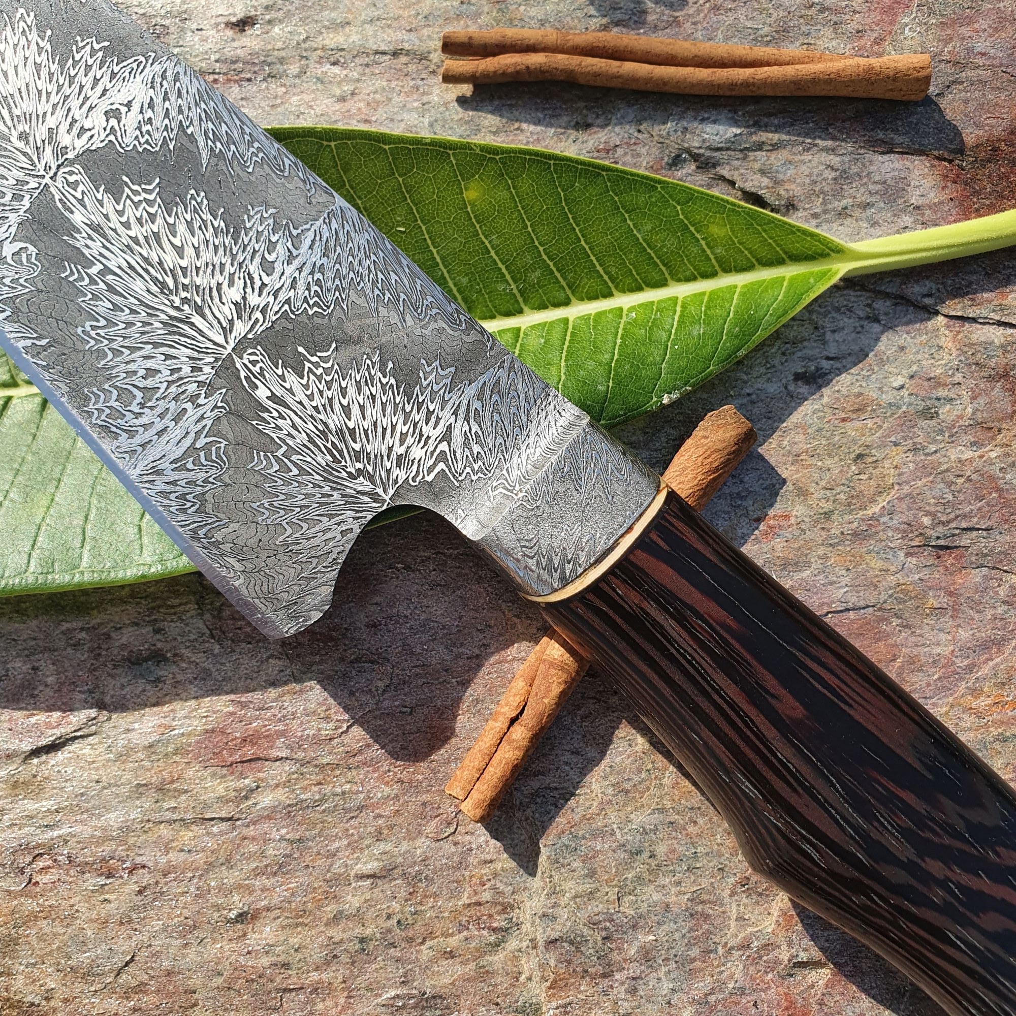 Mosaic Damascus Chef's Knife with Integral Bolster