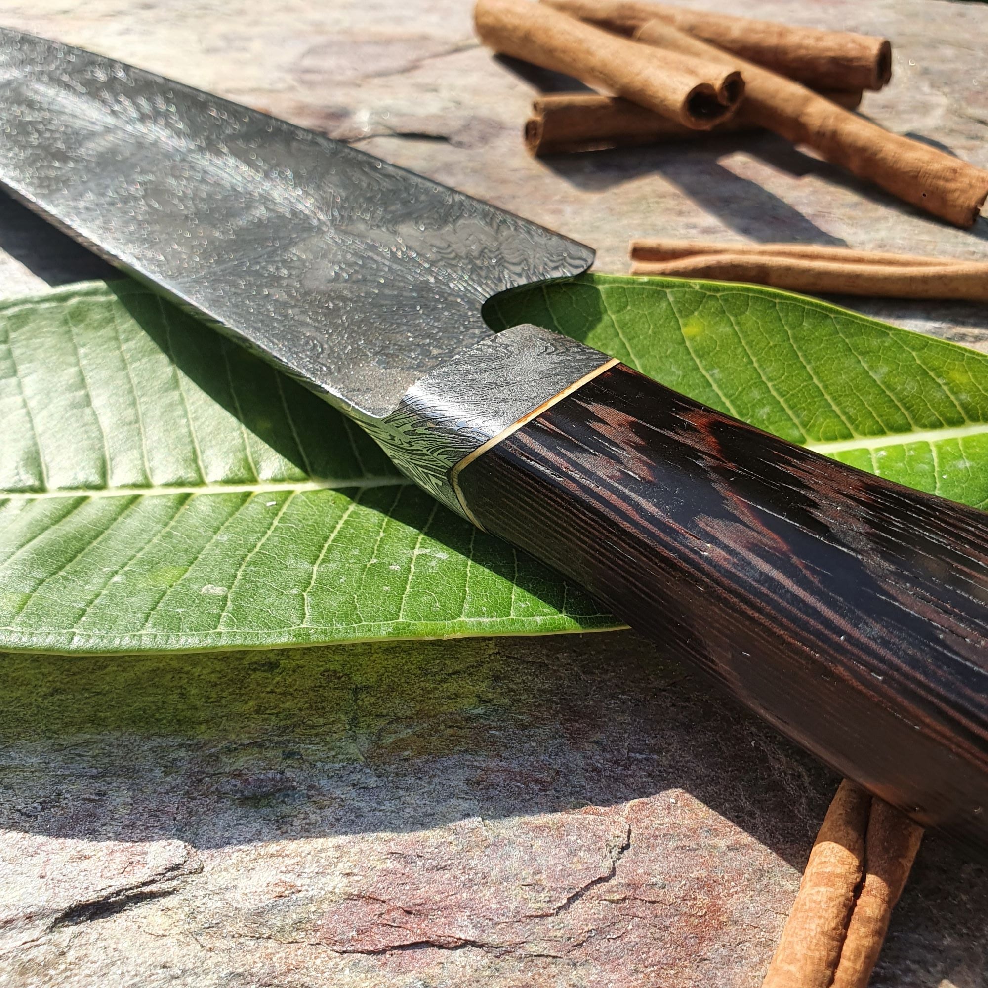 Mosaic Damascus Chef's Knife with Integral Bolster