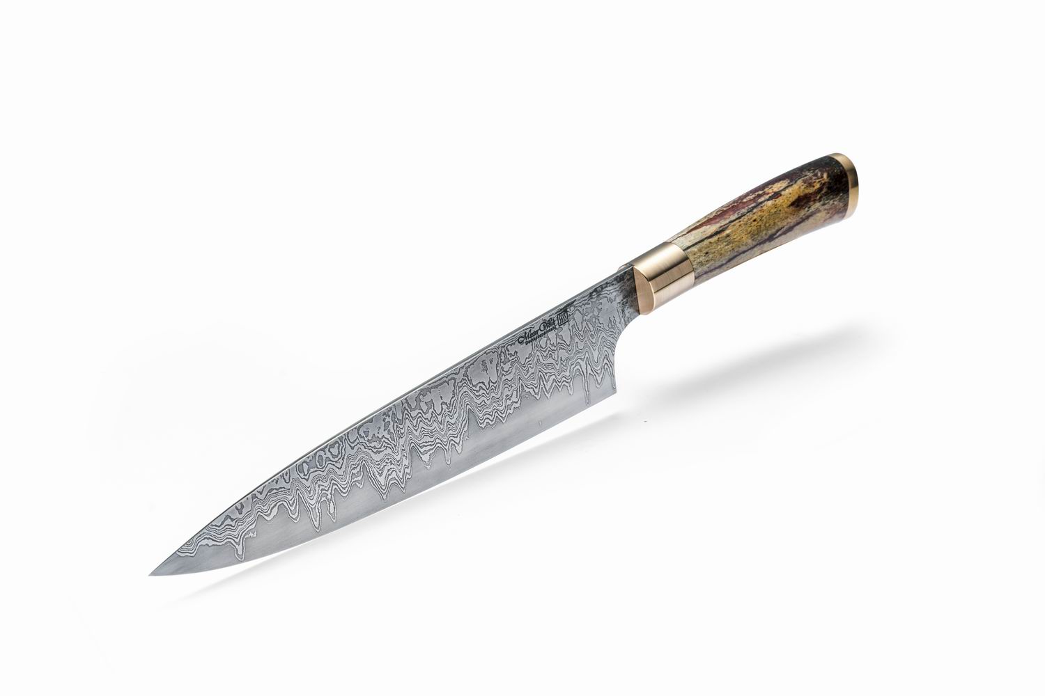 Custom Chef's Knife with San Mai Damascus Steel Blade