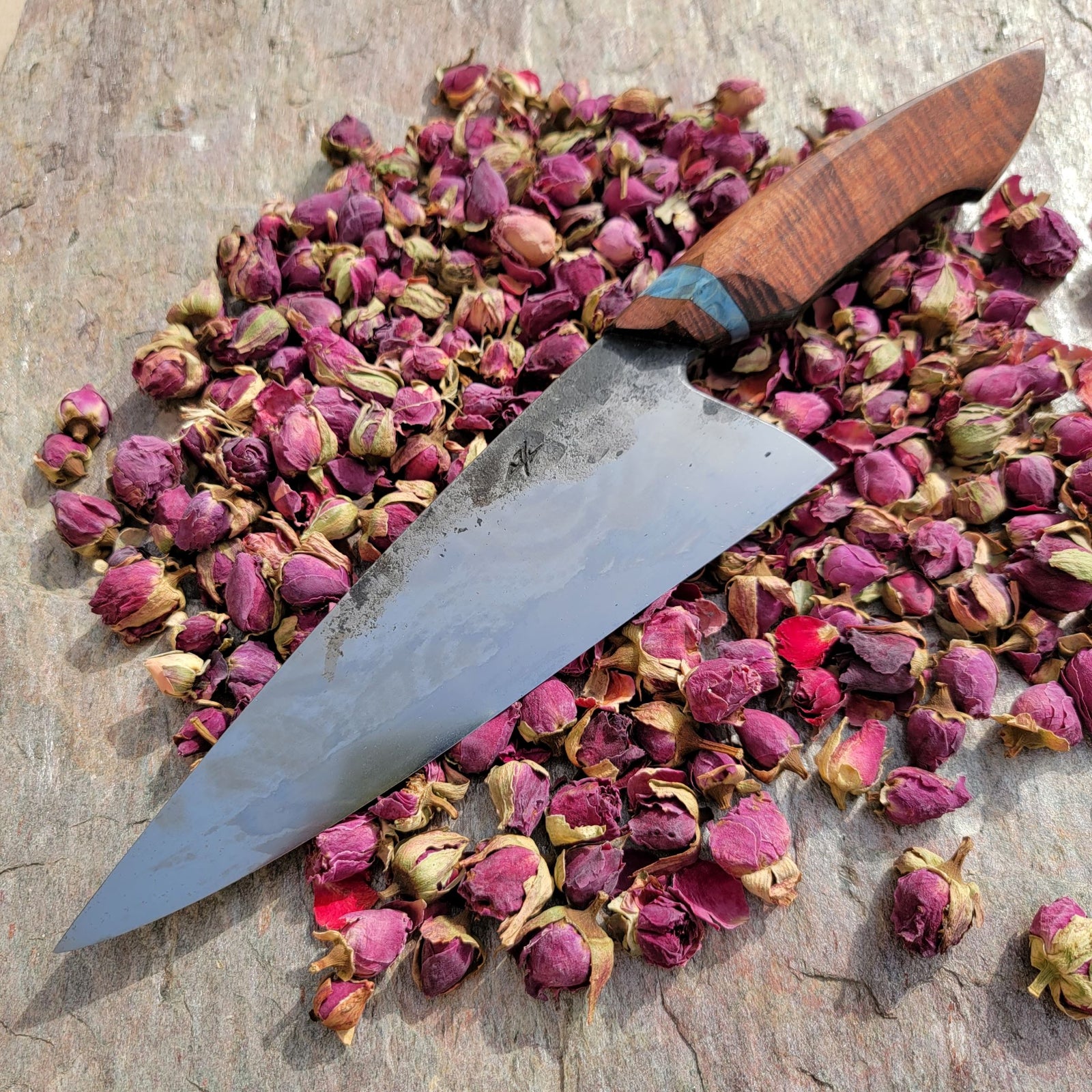 Chef's Knife with Koa and dyed Poplar