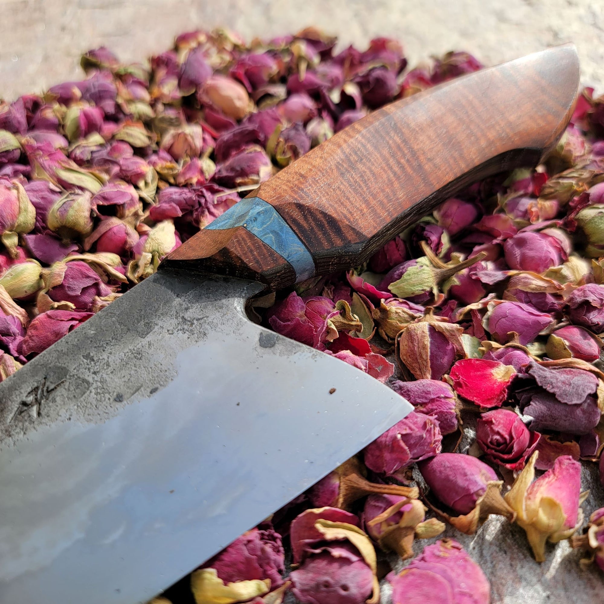 Chef's Knife with Koa and dyed Poplar