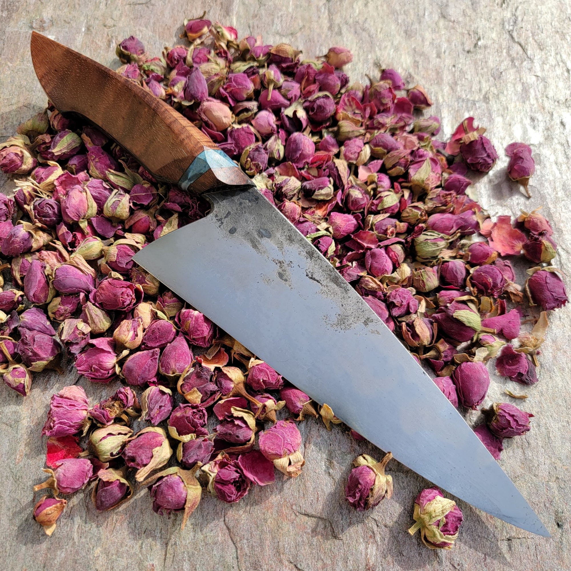 Chef's Knife with Koa and dyed Poplar