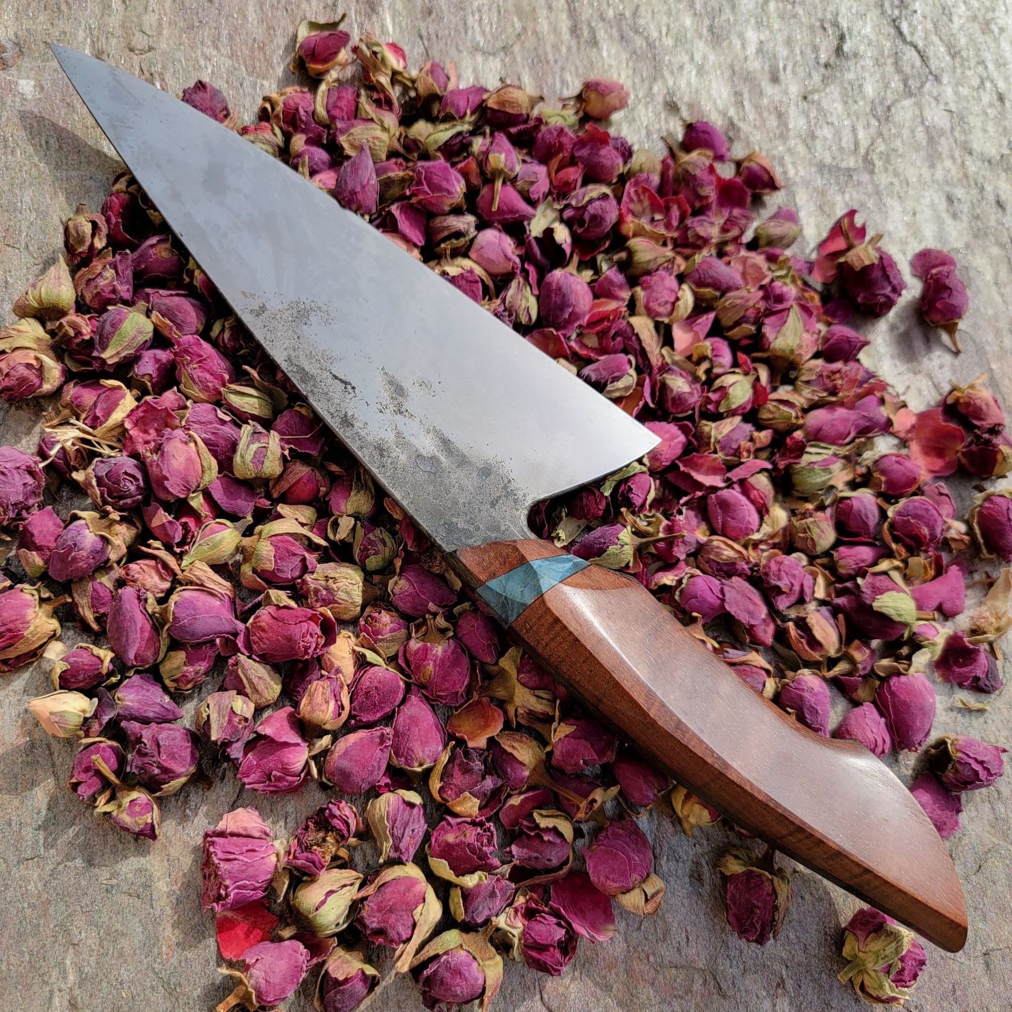 Chef's Knife with Koa and dyed Poplar