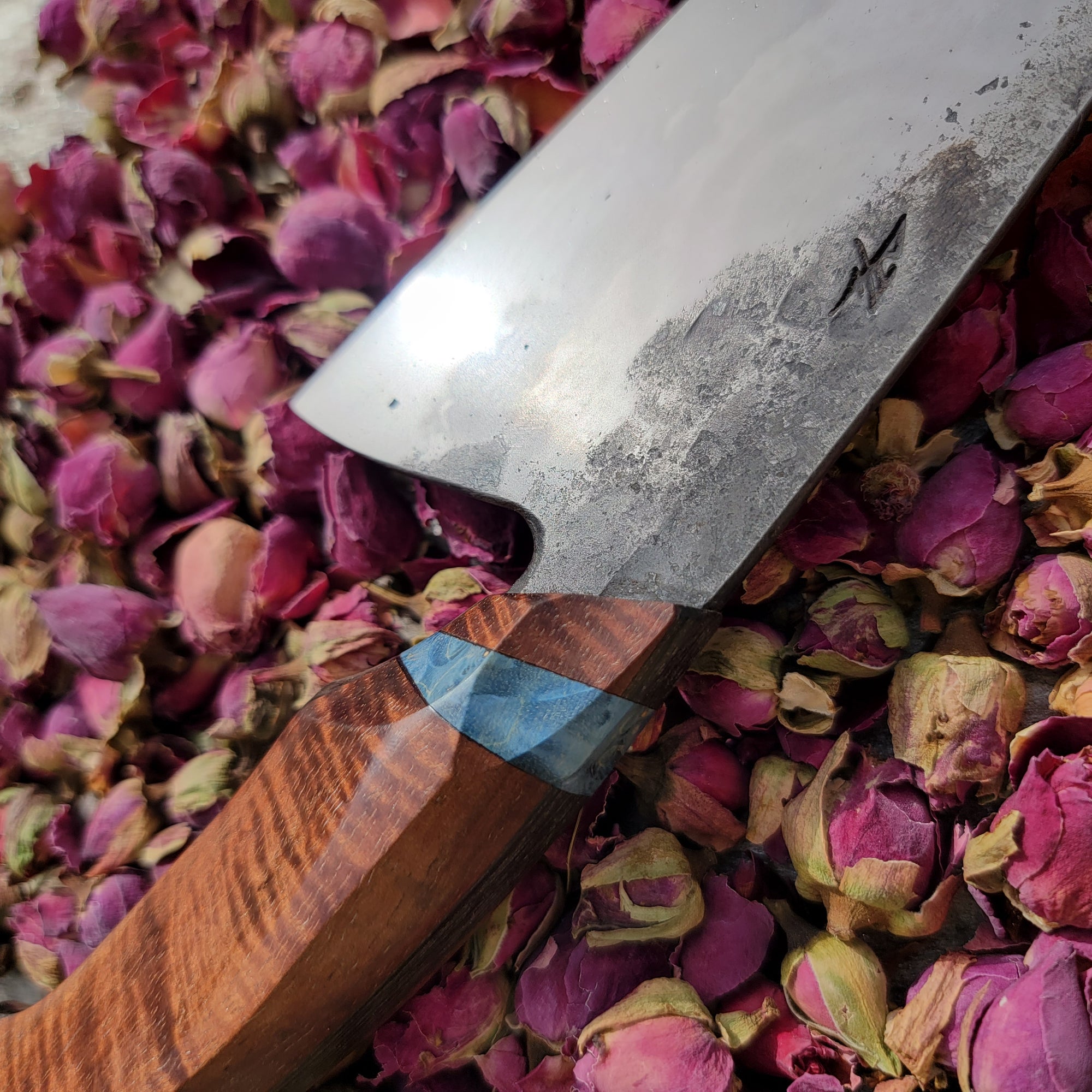 Chef's Knife with Koa and dyed Poplar