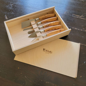 Set of 5 small cheese knives