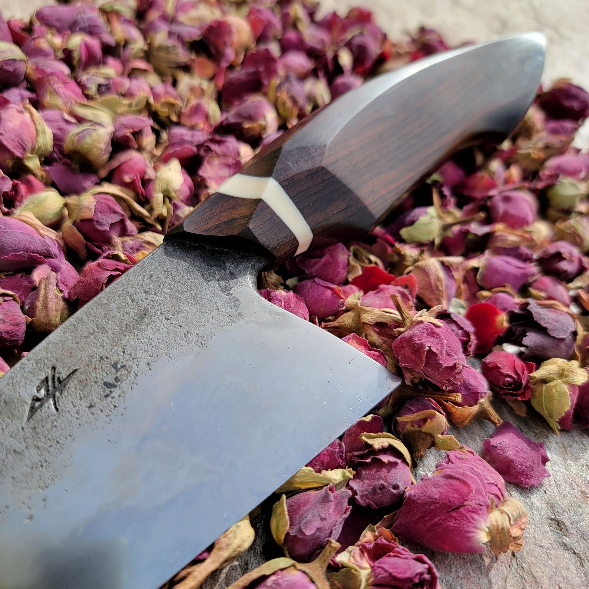 Chef's Knife with African Blackwood and Elforyn